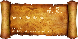 Antal Roxána névjegykártya