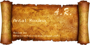Antal Roxána névjegykártya